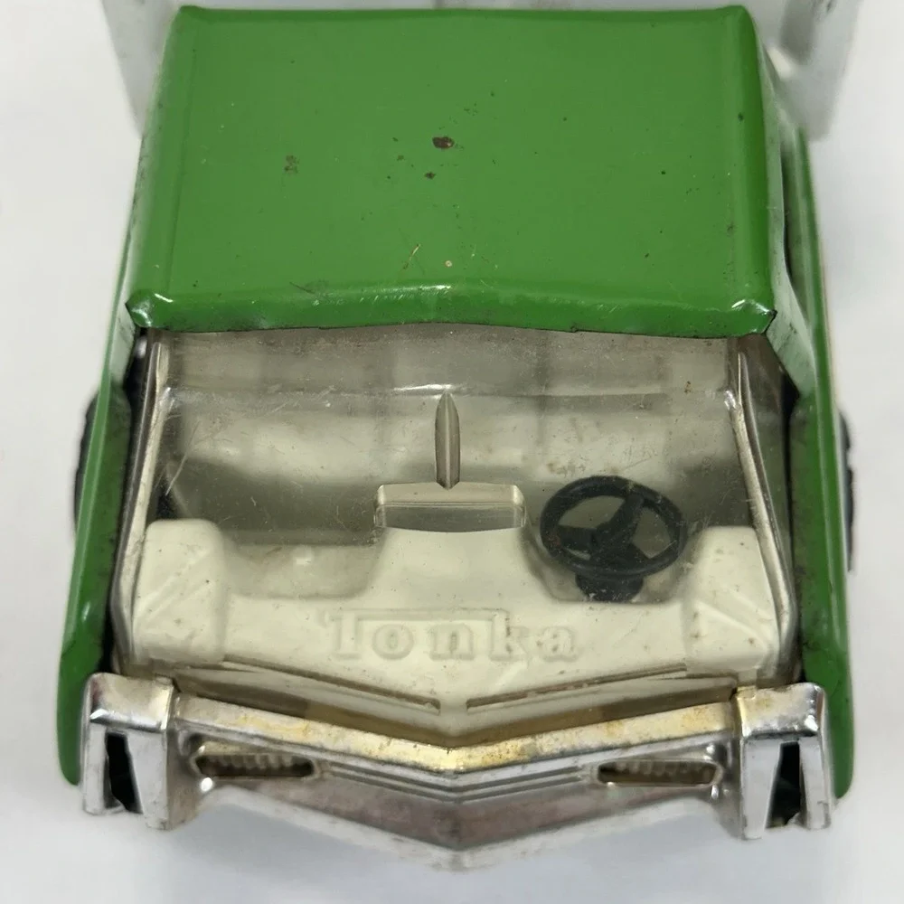 1970s Tonka Pressed Steel Litter Bug Garbage Truck Green/White ‎ Vintage